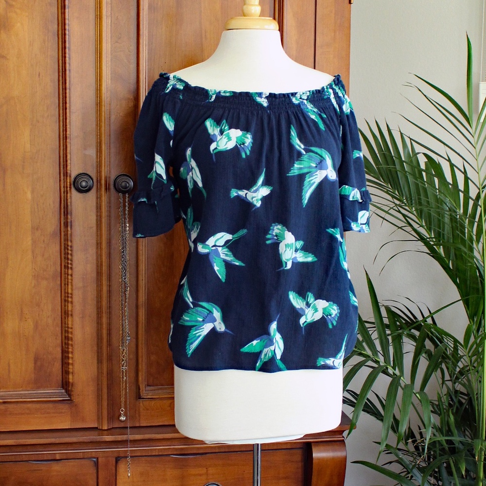 Joe Fresh Cotton Surplus Flutter Sleeve Blouse US size M